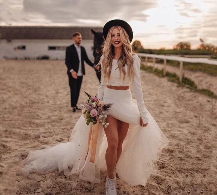 Zweiteiliges Fit and Flare Boho Brautkleid&nbsp;Irene