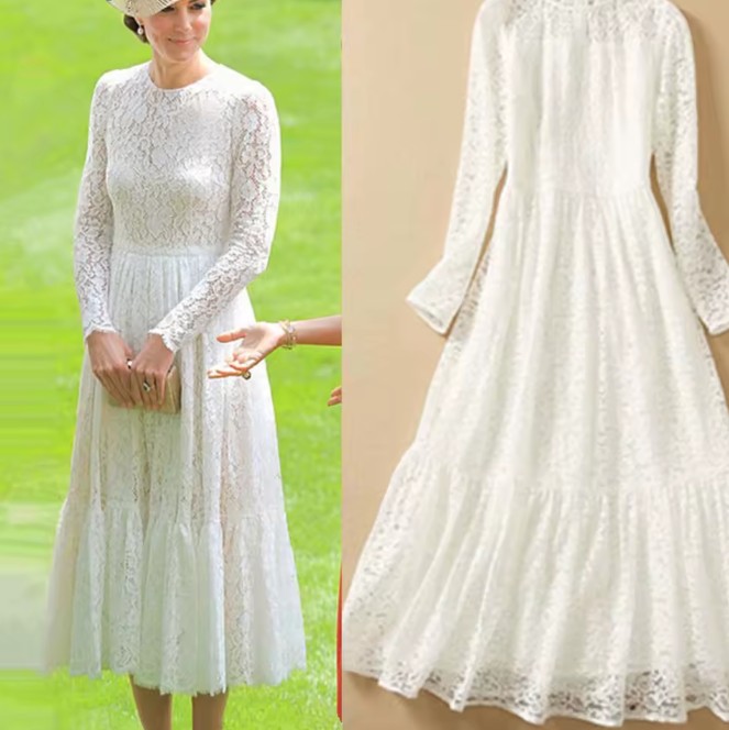 A Linie Langarm Royal Standesamtkleid Jalma&nbsp;Wadenlang