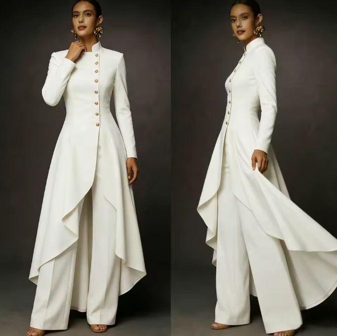 Smoking Stil Braut Hosenanzug Janka mit&nbsp;Stehkragen