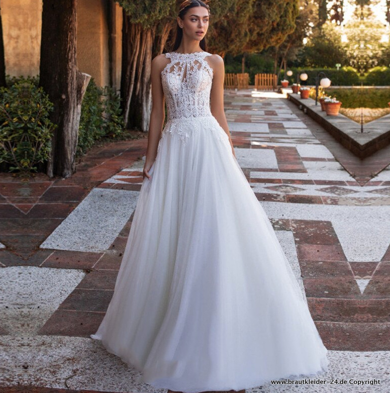 A Linie Mieder Brautkleid mit Sexy Rücken&nbsp;Ausschnitt