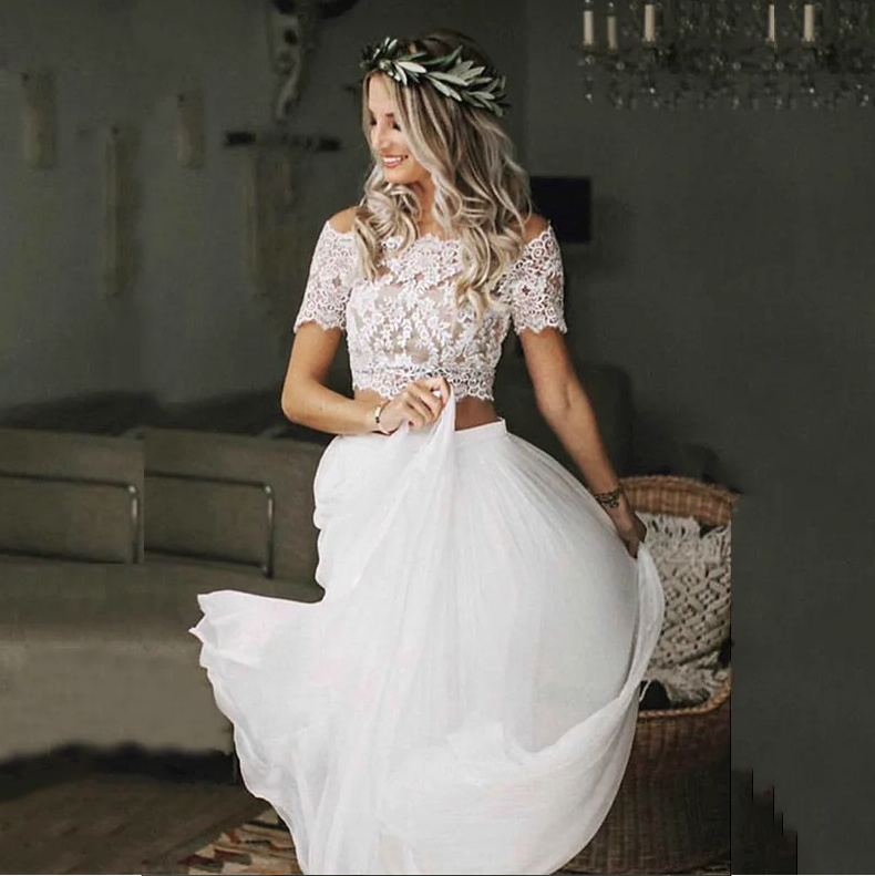 Zweiteiliges Brautkleid Amica mit Spitze&nbsp;Bodenlang