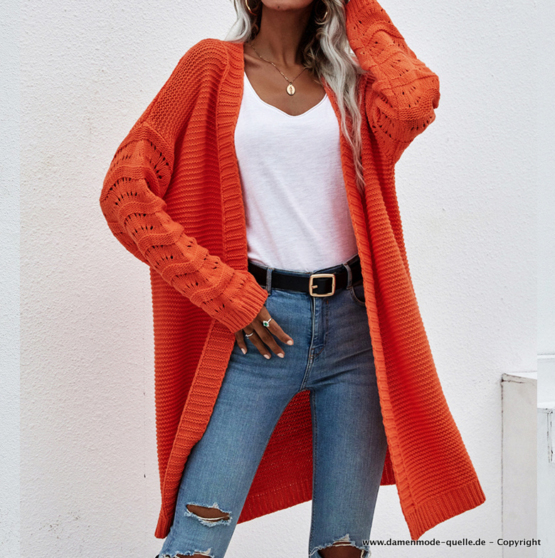 Damen Cardigan Strickjacke Leger in&nbsp;Orange