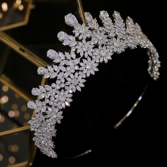 Zirkonia Wasser Tropfen Kristall Braut Tiara Diadem&nbsp;Clementine
