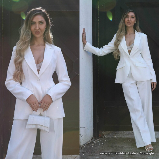 Eleganter Hosenanzug für die Braut Standesamtmode&nbsp;Online