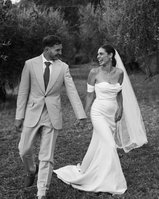 I Linie Brautkleid Birgit Schulterfrei&nbsp;Schlicht