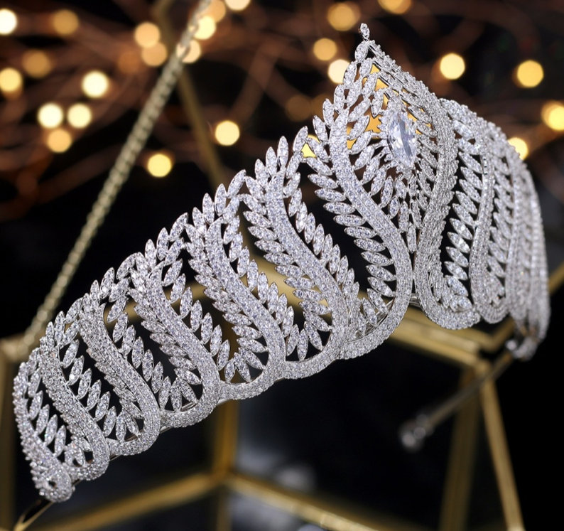 Zirkonia Braut Diadem Tiara Bernadette