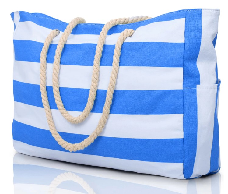 Große Strandtasche Sveja mit Blau Weiß&nbsp;Gestreift