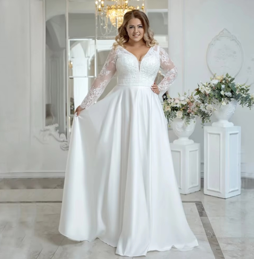 Langarm Plus Size Empire Brautkleid&nbsp;Blossom