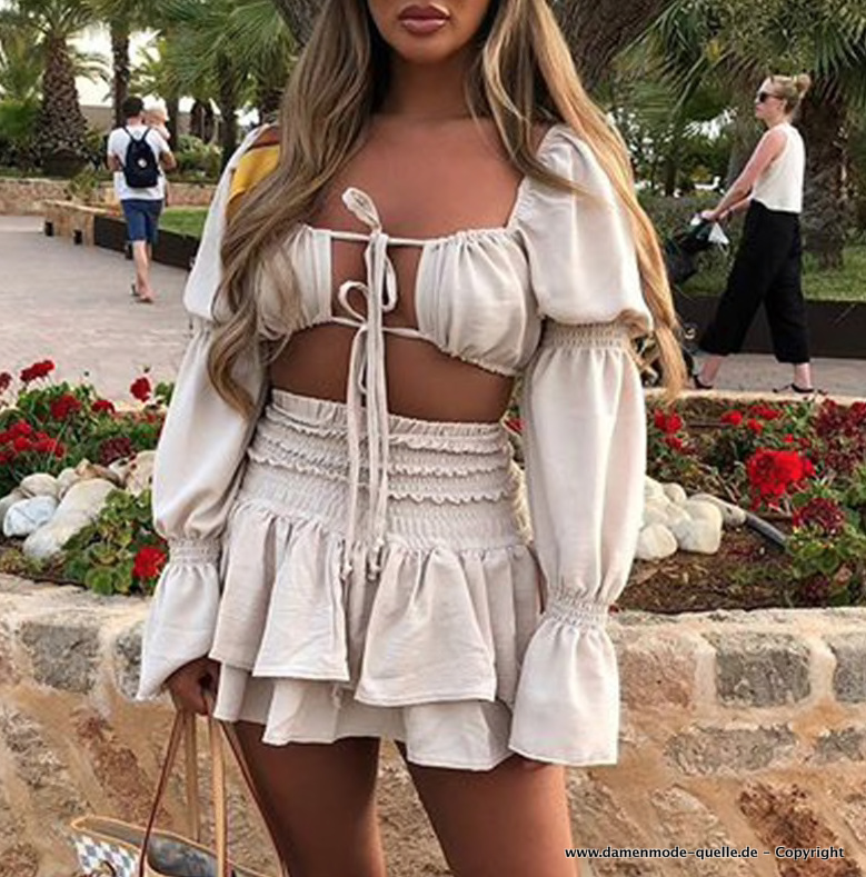 Sexy Sommerset Outfit für Damen in Champagne&nbsp;Kurz